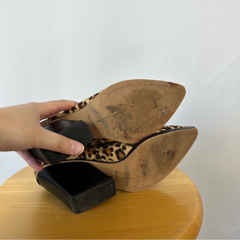 Dolce Vita Ira Leopard Print Blocked Heel - Picture 5 of 6